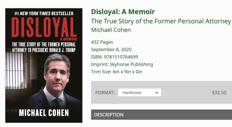 「DISLOYAL」 by マイケル・コーエン（ドナルド・トランプの元個人弁護士）　【書籍レビュー】＜アーカイブ記事＞